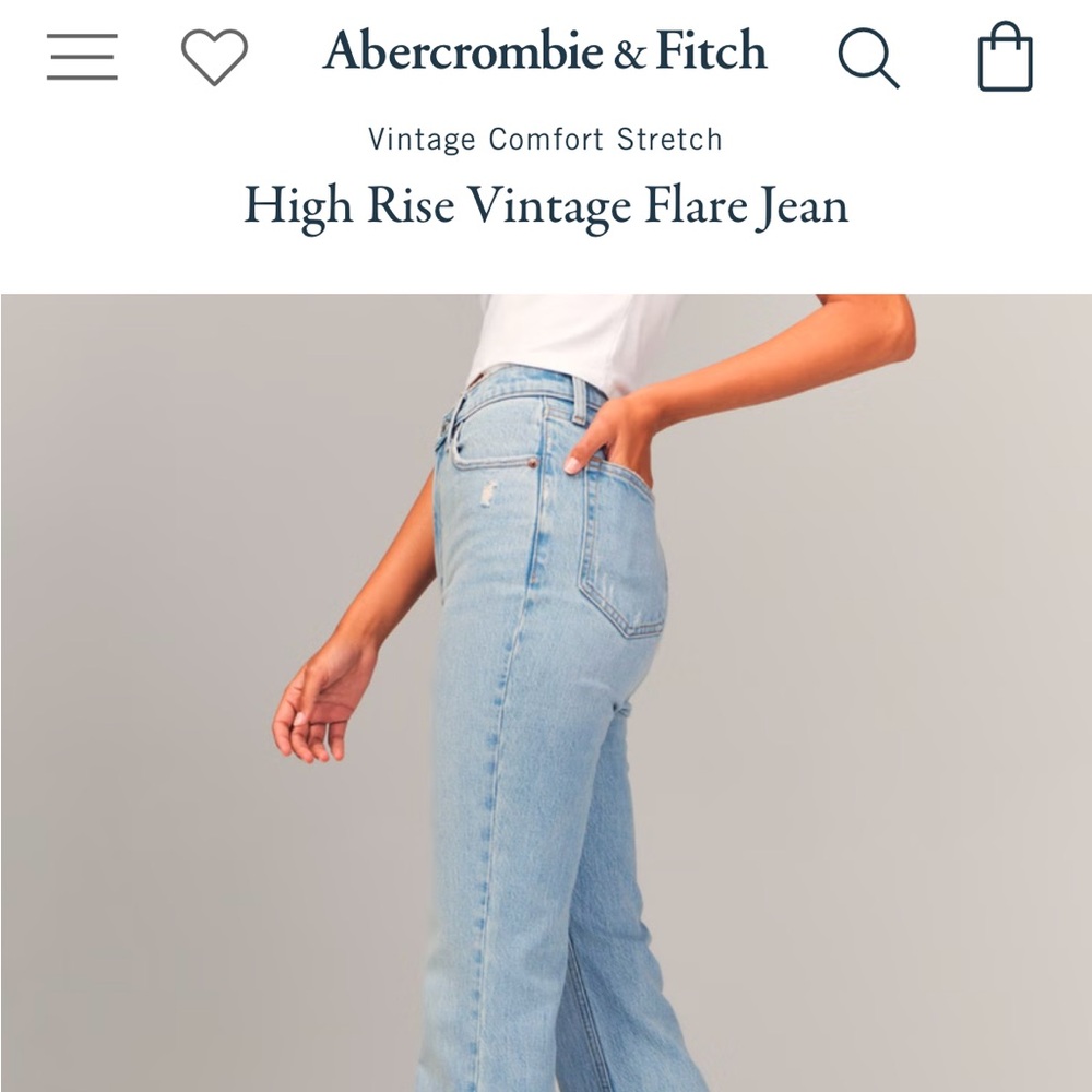 Abercrombie and Fitch High Rise Vintage Flare Jeans Light Wash Size 29